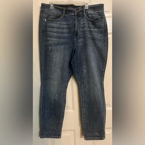 Judy blue bleach splatter boyfriend fit jeans. Sz 20 W